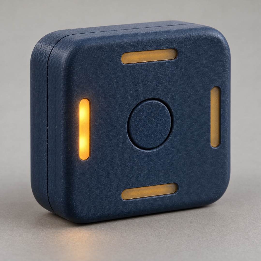 BB-01 with its left light bar glowing amber